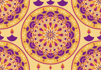 Seamless pattern for Diwali holiday. Diwali background. Indian seamless pattern