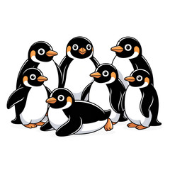 Adorable penguin group poses playfully for fun