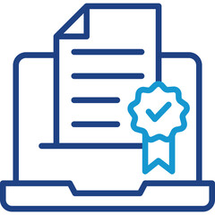 Digital Certificate line color icon
