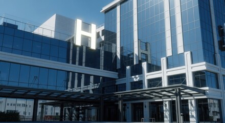 Modern glass-fronted building complex exterior