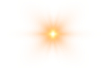 Bright sun PNG. Sun rays from a sunrise. Light effect.