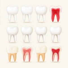 Detailed Diagram of Molars Showing Tooth Anatomy and Structure