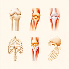 Detailed Anatomy Vector Set of Knee and Elbow Joint Types