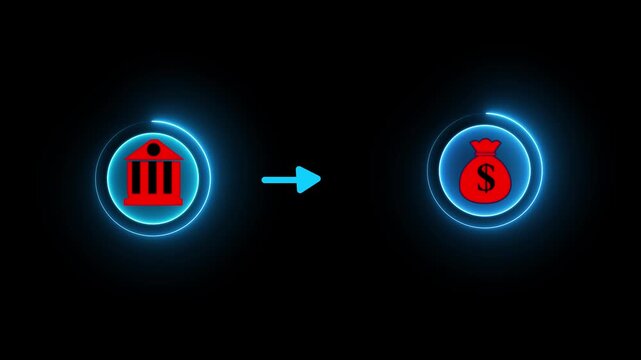 Convert neon  Static Video Icon animation into Glowing, Dynamic Brand Element with Timed Transitions and Subtle Motion On black background.