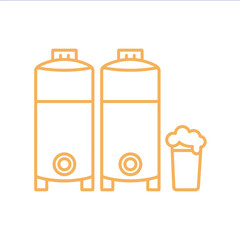 Fototapeta premium Minimalist Line Art of Beer Fermenters and Glass
