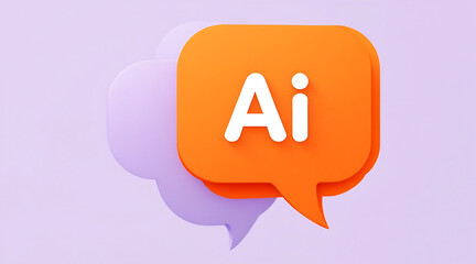 Ai chatbot speech bubble 3d render illustration