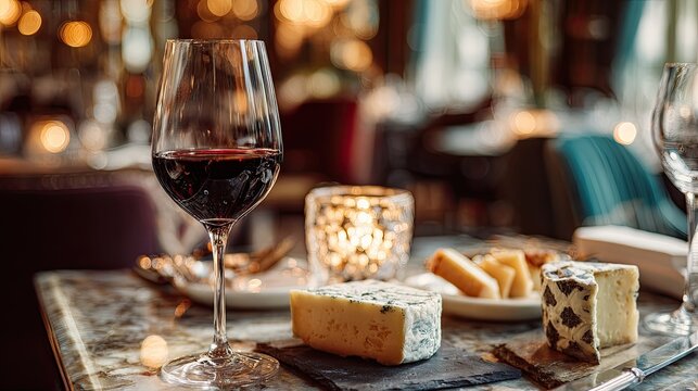 Fine dining experience with wine and cheese