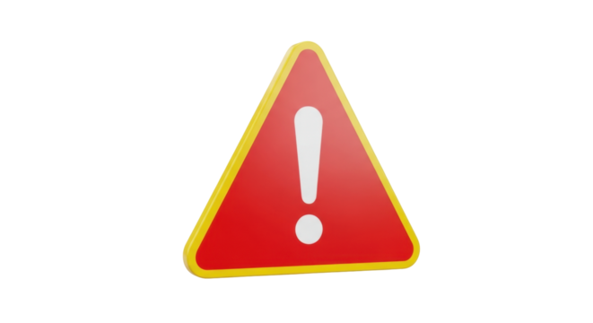 Isolated alert danger exclamation, warning and security, risk or hazardous, be careful icon