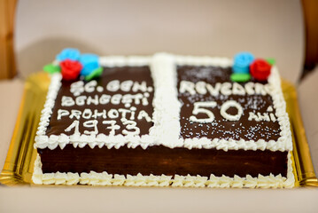 chocolate cake on a white background