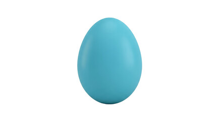 Isolated bright turquoise blue Easter egg, single springtime object, holiday decor item