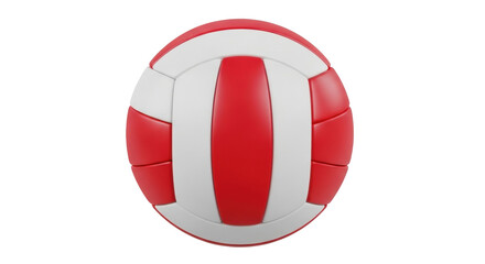 Isolated red and white volleyball for summer beach sports, athletic team competition