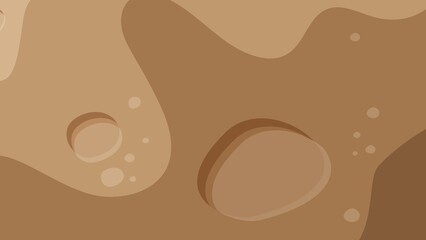 A flat, vector illustration depicting a stylized, abstract landscape with varying shades of brown