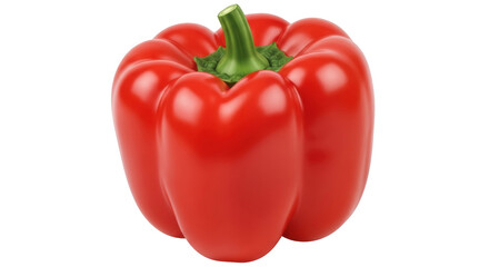 Isolated red bell pepper is delicious and nutritious, ready for slicing and stuffing