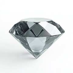 A polished, faceted diamond.  Clear, gleaming, and  faceted gem