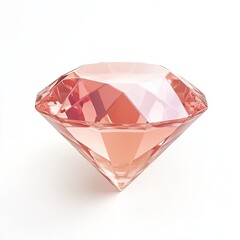 A peach-toned diamond cut, gleaming on white