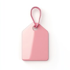 Pink price tag with looped string