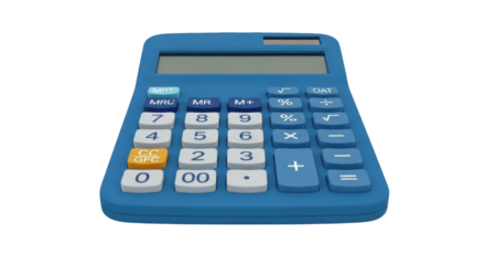 Isolated calculator with numbers for math, banking, finance, accounting and bookkeeping use