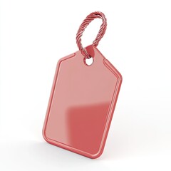 Red price tag, angled, with looped twine