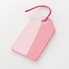 Pink price tag with string