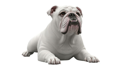 Isolated English Bulldog resting, a beautiful representative of canine pets in studio light