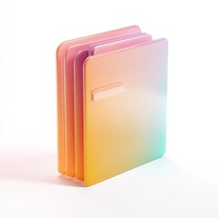 Colorful, stacked, 3D folder icon