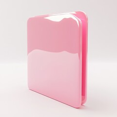 Pink, glossy, rectangular, object, slightly angled, 3D model