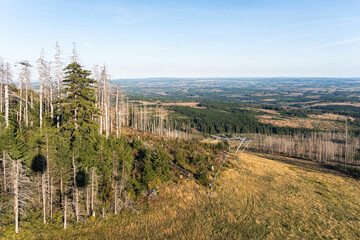 Wurmberg im goldenen Herbstlicht mit Blick ins Tal