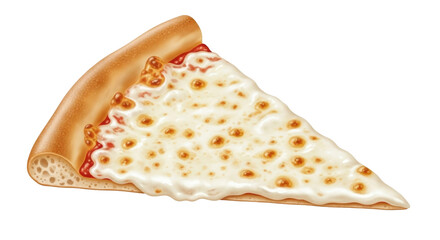 Isolated Pizza Slice with Cheese Topping, Traditional Italian Food from Pizzeria Restaurant