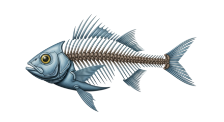 Isolated Fish Skeleton Remains Aquatic Creature Bone Structure Anatomy Marine Biology Theme