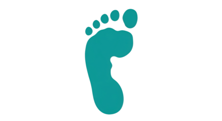 Isolated human footprint symbol, sole of the foot, anatomy, podiatry, barefoot, trail sign