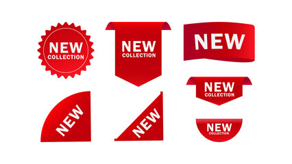 set of red sale labels. Red and white 