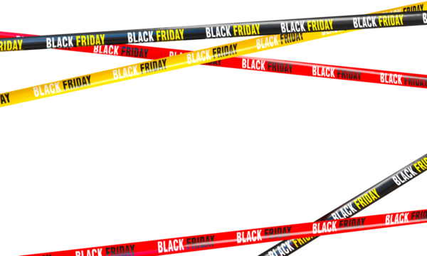 Black friday sale 3d tapes crossing transparent background