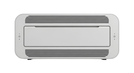 Isolated portable modern air purifier, household appliance with air filtration system