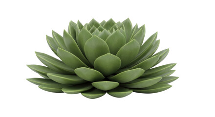 Isolated Echeveria plant, rosette-shaped succulent with thick green leaves without a background
