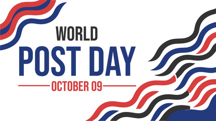 World post Day banner design, clean and modern style on white background, perfect for posters, flyers, and digital use illustration
