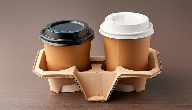 Cardboard Stand For Cups Of Coffee Tea Juice And Other Beverages