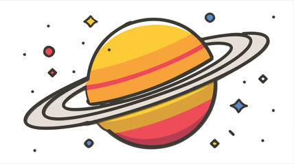 Fototapeta premium Saturn Icon Flat Style Vector Illustration for Creative Projects