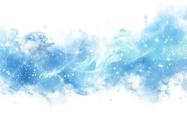 Ethereal Blue Smoke, Shining Stars create dreamy, fantasy background. For web use