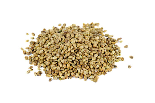 Cannabis seeds isolated on a white background