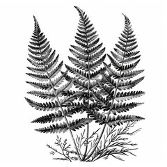 Fern Illustration. Botanical drawing for nature designs, patterns, and decoration