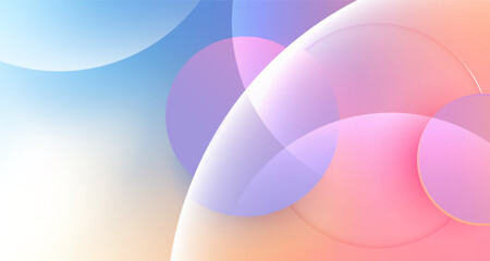 Modern gradient abstract background with glass circles and soft blur vector.
