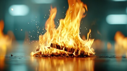 Dancing bonfire flames against the night sky at a outdoor gathering fire photography vibrant atmosphere