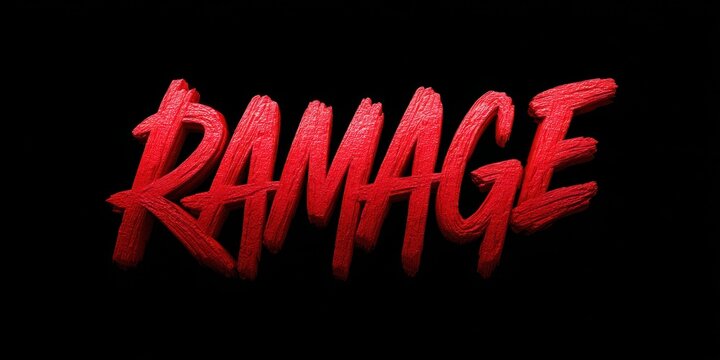 Aggressive Font. Three-Dimensional Editable Text Style Effect in Angry Red