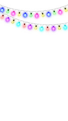 colorful string lights new year and christmas light on transparent background, png winter holiday and birthday party celebration 3drgb light show social media design element	
