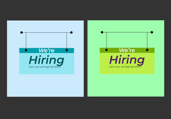 We are hiring recruitment open job vacancy design vector social media post banner template or web banner layout .