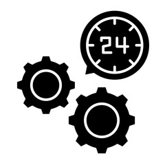 24/7 Service  Icon Set Multiple Style Collection
