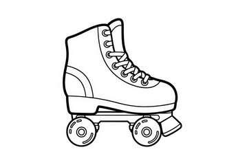 Classic Roller Skate Outline for Creative Projects and Illustrations in Monochrome Style