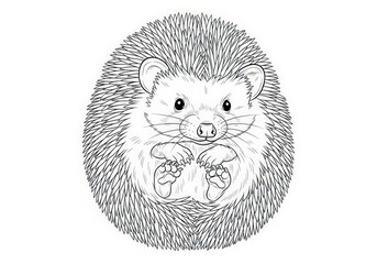 Cute and Adorable Hedgehog Illustration for Coloring Pages and Children's Activities