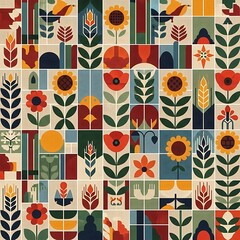 Farm Scene Pattern Design.