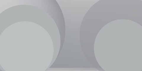 Abstract white and grey background with circles. Vector illustration